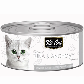 Kit Cat Deboned Tuna & Anchovy Toppers Grain-Free Canned Cat Food 80g natural cat food soft cat treats freeze dried cat food organic cat treats indoor cat food