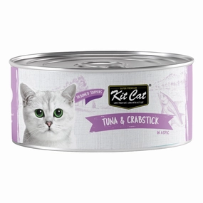 Kit Cat Deboned Tuna & Crab Aspic Grain-Free Canned Cat Food 80g cat food cans soft cat food high protein cat food natural cat food senior cat food
