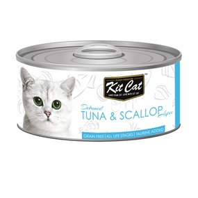 Kit Cat Deboned Tuna & Scallop Aspic Grain-Free Canned Cat Food 80g cat food cans soft cat food high protein cat food natural cat food senior cat food