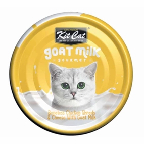 Kit Cat Goat Milk Gourmet Boneless Chicken Shreds & Cheese Grain-Free Canned Cat Food 70g natural cat food soft cat treats freeze dried cat food organic cat treats indoor cat food