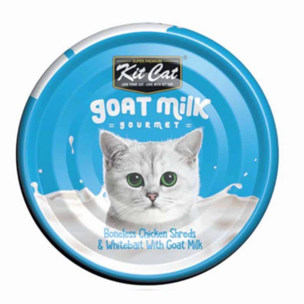 Kit Cat Goat Milk Gourmet Boneless Chicken Shreds & Whitebait Grain-Free Canned Cat Food 70g natural cat food soft cat treats freeze dried cat food organic cat treats indoor cat food