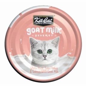 Kit Cat Goat Milk Gourmet White Meat Tuna Flakes & Salmon Grain-Free Canned Cat Food 70g natural cat food soft cat treats freeze dried cat food organic cat treats indoor cat food