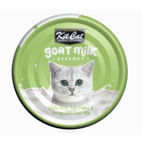 Kit Cat Goat Milk Gourmet White Meat Tuna Flakes & Shrimp Grain-Free Canned Cat Food 70g natural cat food soft cat treats freeze dried cat food organic cat treats indoor cat food