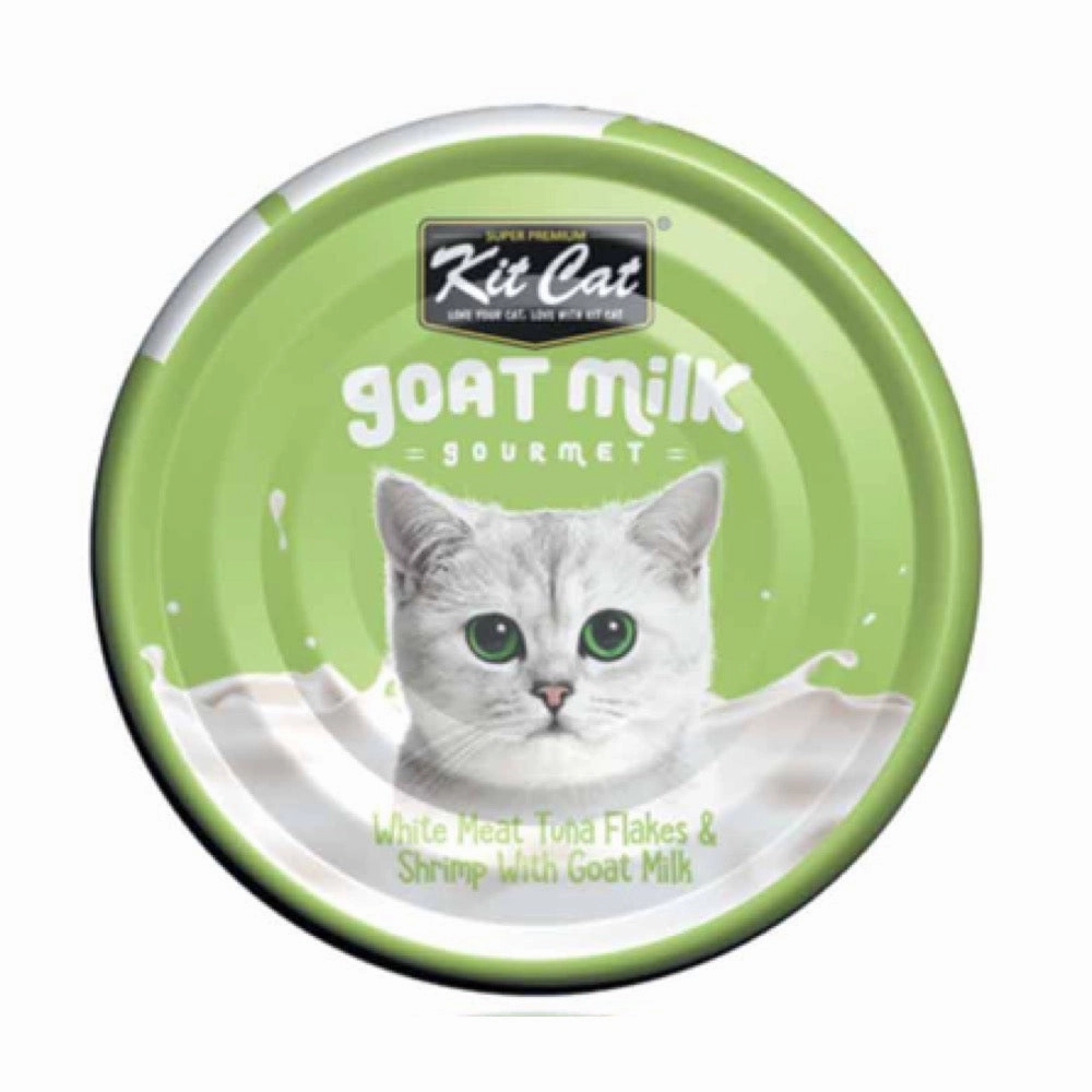 Kit Cat Goat Milk Gourmet White Meat Tuna Flakes & Shrimp Grain-Free Canned Cat Food 70g natural cat food soft cat treats freeze dried cat food organic cat treats indoor cat food