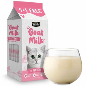 Kit Cat Lactose-Free Goat Milk Pouches for Kitten (50ml x 6) natural cat food soft cat treats freeze dried cat food organic cat treats indoor cat food