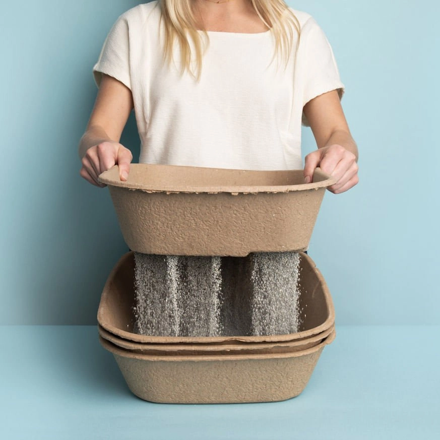 Kitty Sift (Set of 2 Litter Boxes & 1 Sifting Liner) Sifting, Disposable Cat Litter Box, Jumbo