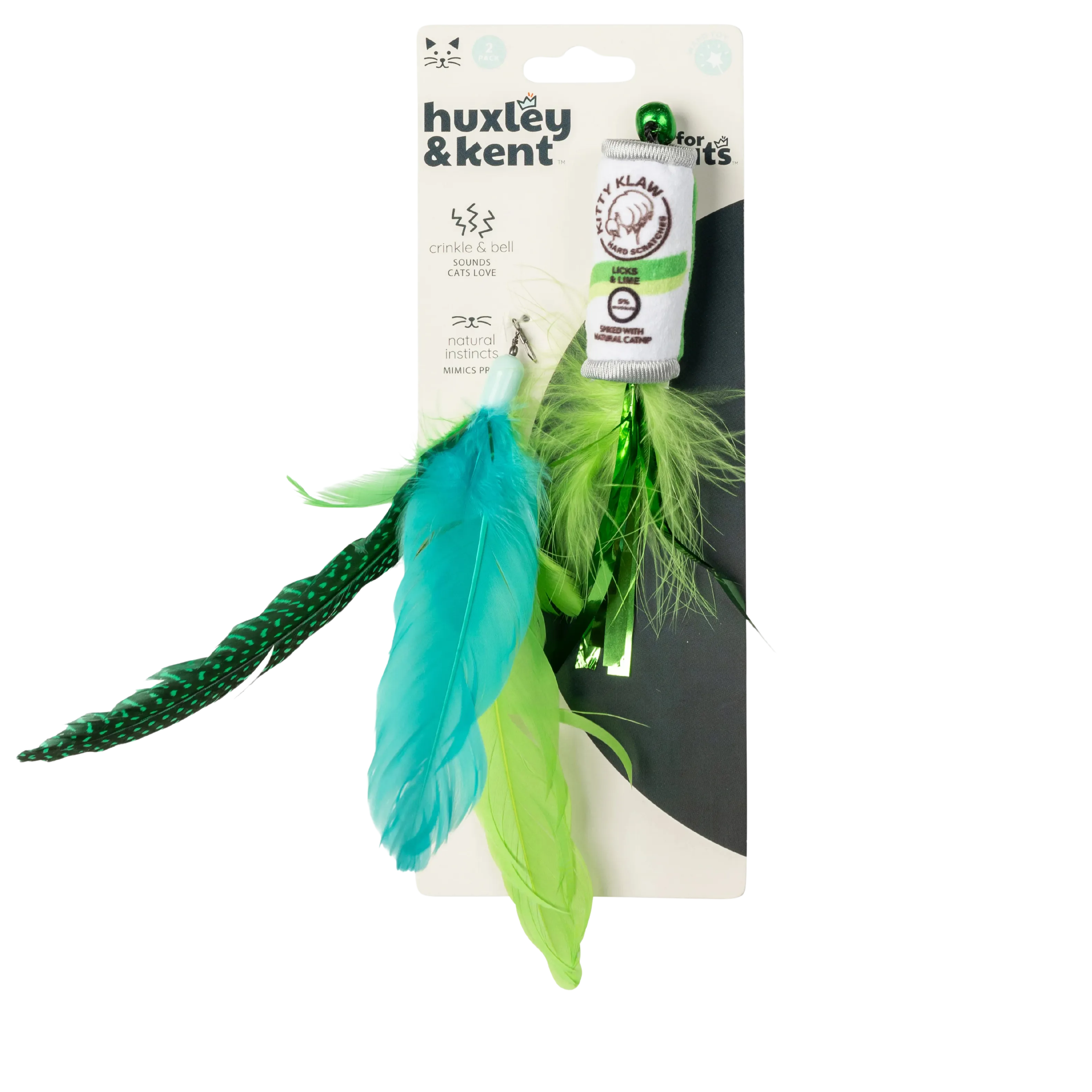 Kittybelles Cat Wand Refill Kitty Klaw Lime 2pk cat toys interactive cat toys cat teaser wand cat balls cat laser pointer
