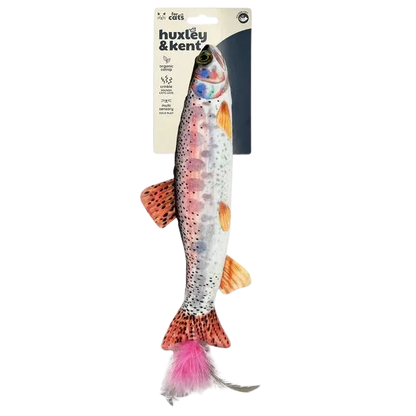 Kittybelles Kicker Cat Toy Rainbow Trout 8" cat toys interactive cat toys cat teaser wand cat balls cat laser pointer