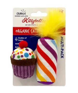 Kittybelles Plush Cat Toy Me-Wow Cupcake and Candle 2 pk cat toys interactive cat toys cat teaser wand cat balls cat laser pointer