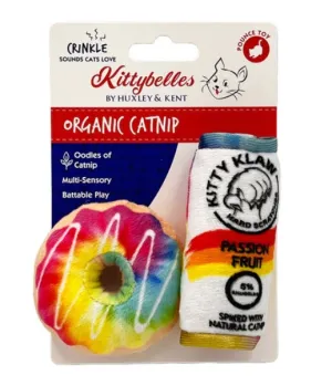Kittybelles Plush Cat Toy Pride Donut and Kitty Klaw Passion Fruit 2 pk cat toys interactive cat toys cat teaser wand cat balls cat laser pointer
