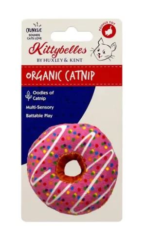 Kittybelles Plush Cat Toy Strawberry Donut 2.75" cat toys interactive cat toys cat teaser wand cat balls cat laser pointer