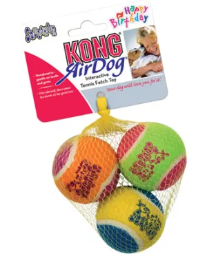 Kong Air Dog Squeaker Birthday Ball 3 Balls Medium dog puzzle toy dog slow feeder dog treat ball dog brain toy dog feeder toy