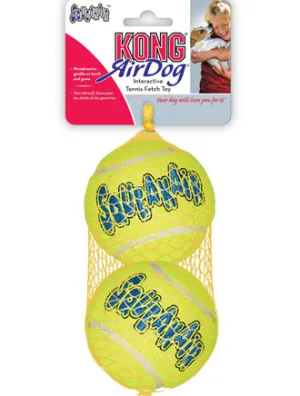 Kong Air Dog Squeaker Tennis Balls Dual Pack Large dog puzzle toy dog slow feeder dog treat ball dog brain toy dog feeder toy