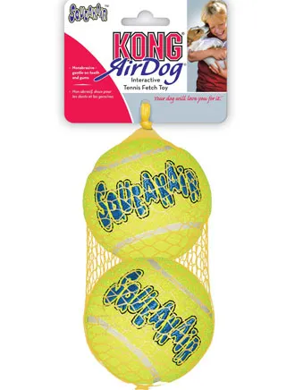 Kong Air Dog Squeaker Tennis Balls Dual Pack Large dog puzzle toy dog slow feeder dog treat ball dog brain toy dog feeder toy