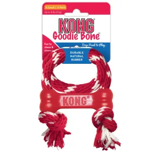 KONG Classic Goodie Bone with Rope Dog Toy X-Small dog bones rawhide chew sticks dog jerky bacon bone