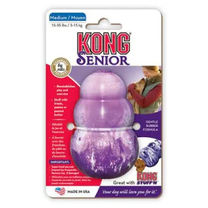 Kong Senior Dog Toy Medium dog bones rawhide chew sticks dog jerky bacon bone