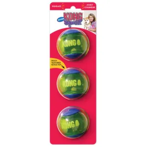 Kong Squeezz Action Blue Ball Dog Toy Medium (3 pc) dog puzzle toy dog slow feeder dog treat ball dog brain toy dog feeder toy