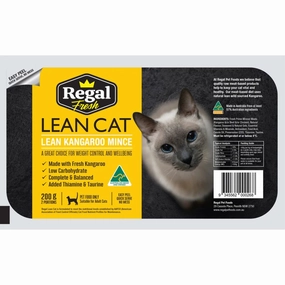 Lean Cat Kangaroo Mince Raw Grain-Free Frozen Cat Food 200g natural cat food soft cat treats freeze dried cat food organic cat treats indoor cat food
