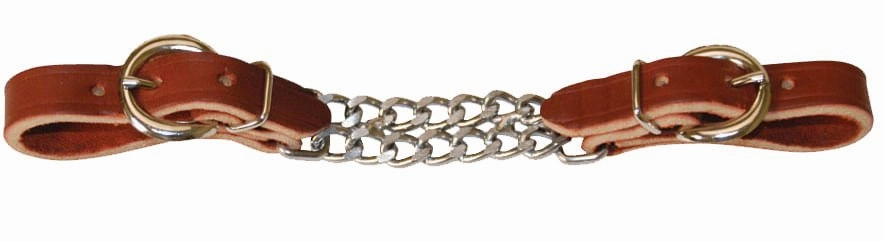 Leather Curb with Double Chain