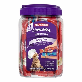 Lickables Puree Cat Treat Variety Pack, 48 ct Tub cat treats,dry cat food,cat snack pouch