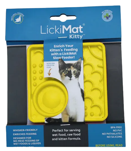 LickiMat Kitty (Mini Catster) - Yellow cat toys interactive cat toys cat teaser wand cat balls cat laser pointer