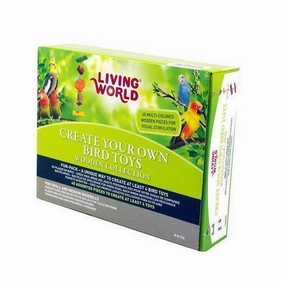 Living World Create Your Own Bird Toys - Wooden Collection For Small and Medium Hookbills 40-piece kit - 81730 bird cage parrot food bird toys bird perch bird treats