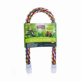 Living World Knot-A-Rope Multi-Coloured Cotton Perch 20mm x 53cm L - 81372 bird cage parrot food bird toys bird perch bird treats