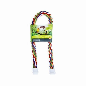 Living World Knot-A-Rope Multi-Coloured Cotton Perch 30mm x 36cm L - 81382 bird cage parrot food bird toys bird perch bird treats