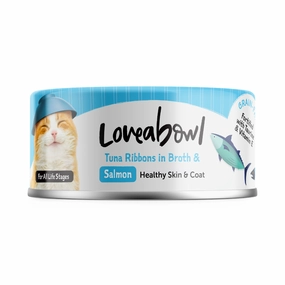 Loveabowl Tuna Ribbons In Broth With Salmon Canned Cat Food 70g natural cat food soft cat treats freeze dried cat food organic cat treats indoor cat food