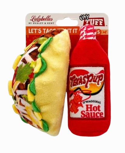 Lulubelles Tiny Tuffs 2pk Dog Toy - Let's Taco 'Bout It