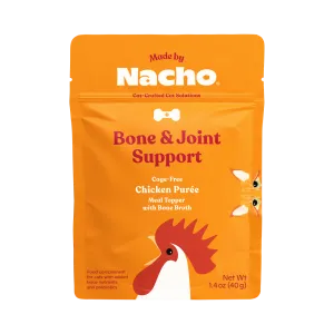 Made By Nacho Bone & Joint Support Cage-Free Chicken Puree Meal Topper With Bone Broth cat calming diffuser cat stress relief anxiety cat treats cat relaxing spray pet mood aid