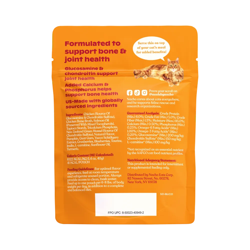 Made By Nacho Bone & Joint Support Cage-Free Chicken Puree Meal Topper With Bone Broth