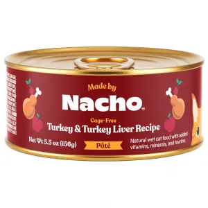 Made By Nacho Cage-Free Turkey & Turkey Liver Recipe Pate cat calming diffuser cat stress relief anxiety cat treats cat relaxing spray pet mood aid