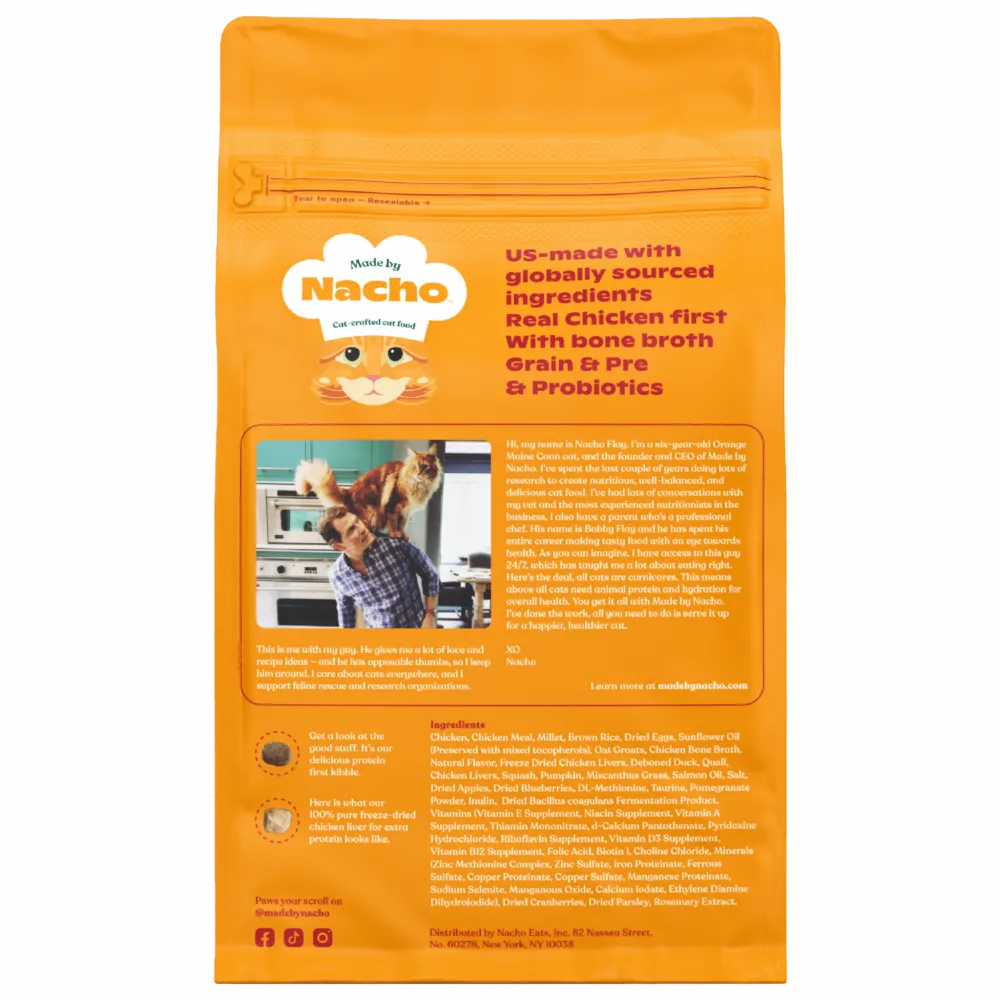 Made By Nacho Chicken & Duck & Quail Kibble with Freeze Dried Raw Inclusions