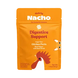 Made By Nacho Digestive Support Cage-Free Chicken Puree Meal Topper With Bone Broth cat calming diffuser cat stress relief anxiety cat treats cat relaxing spray pet mood aid