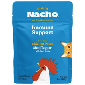 Made By Nacho Immunity Support Cage-Free Chicken Puree Meal Topper With Bone Broth cat calming diffuser cat stress relief anxiety cat treats cat relaxing spray pet mood aid