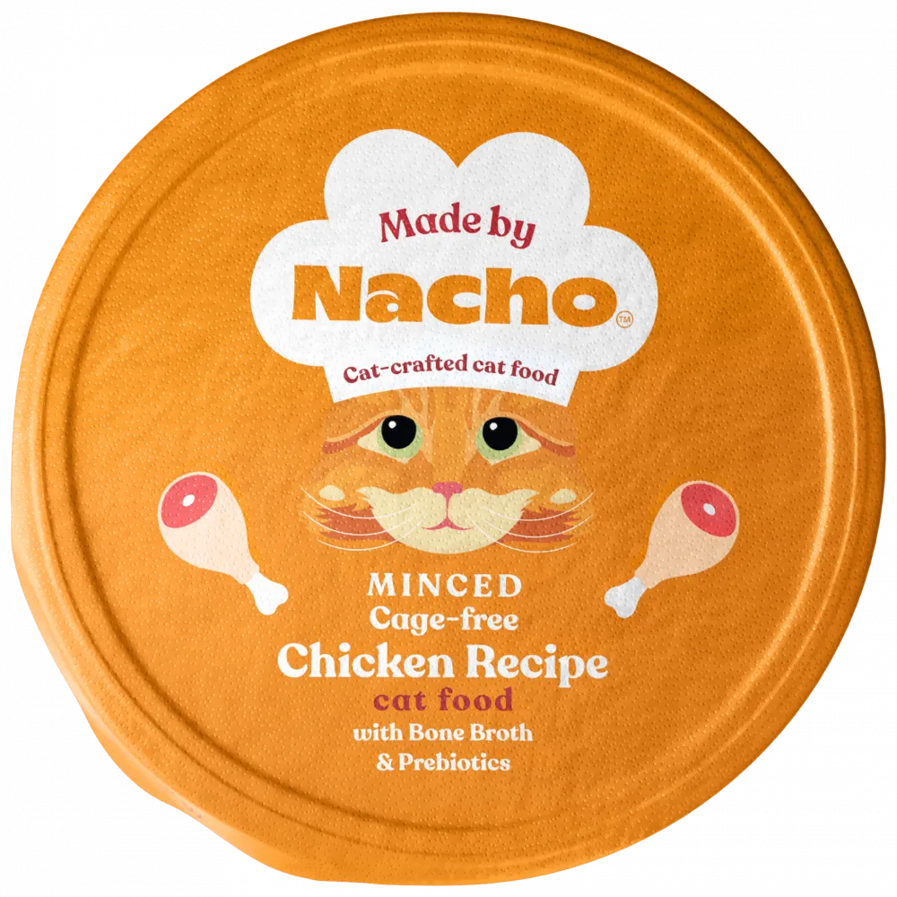 Made By Nacho Minced Cage-Free Chicken Recipe Cat Food With Bone Broth & Prebiotics cat calming diffuser cat stress relief anxiety cat treats cat relaxing spray pet mood aid