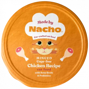 Made By Nacho Minced Cage-Free Chicken Recipe Cat Food With Bone Broth & Prebiotics cat calming diffuser cat stress relief anxiety cat treats cat relaxing spray pet mood aid