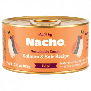 Made By Nacho Sustainably Caught Salmon & Sole Recipe Pate cat calming diffuser cat stress relief anxiety cat treats cat relaxing spray pet mood aid