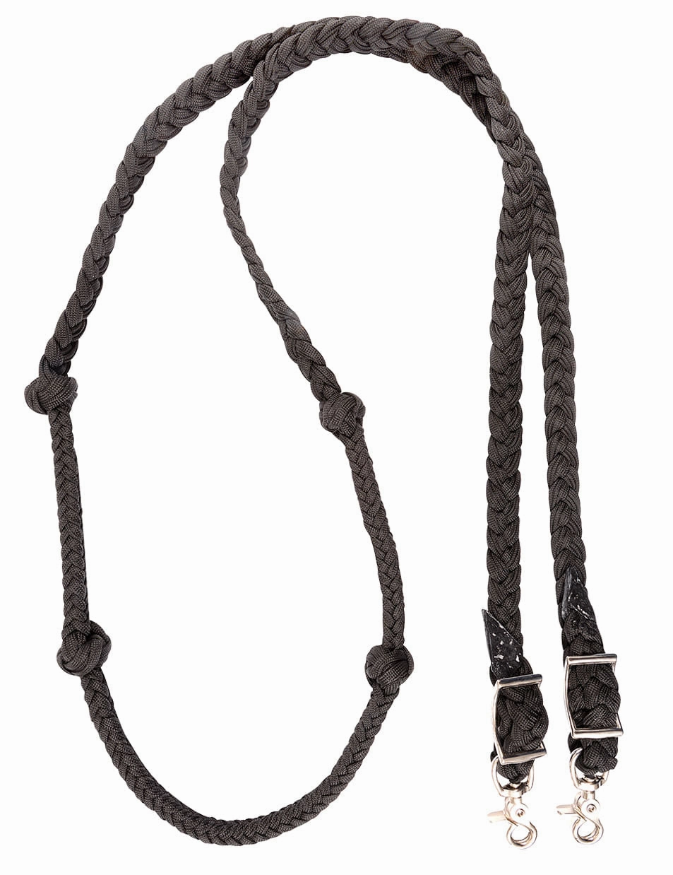 Martin Saddlery Braided Nylon Barrel Rein with Knots 1-inch Thick Buckle Snap Ends, Black cat fur care cat grooming tools cat deshedding brush cat bath kit cat nail trimmer