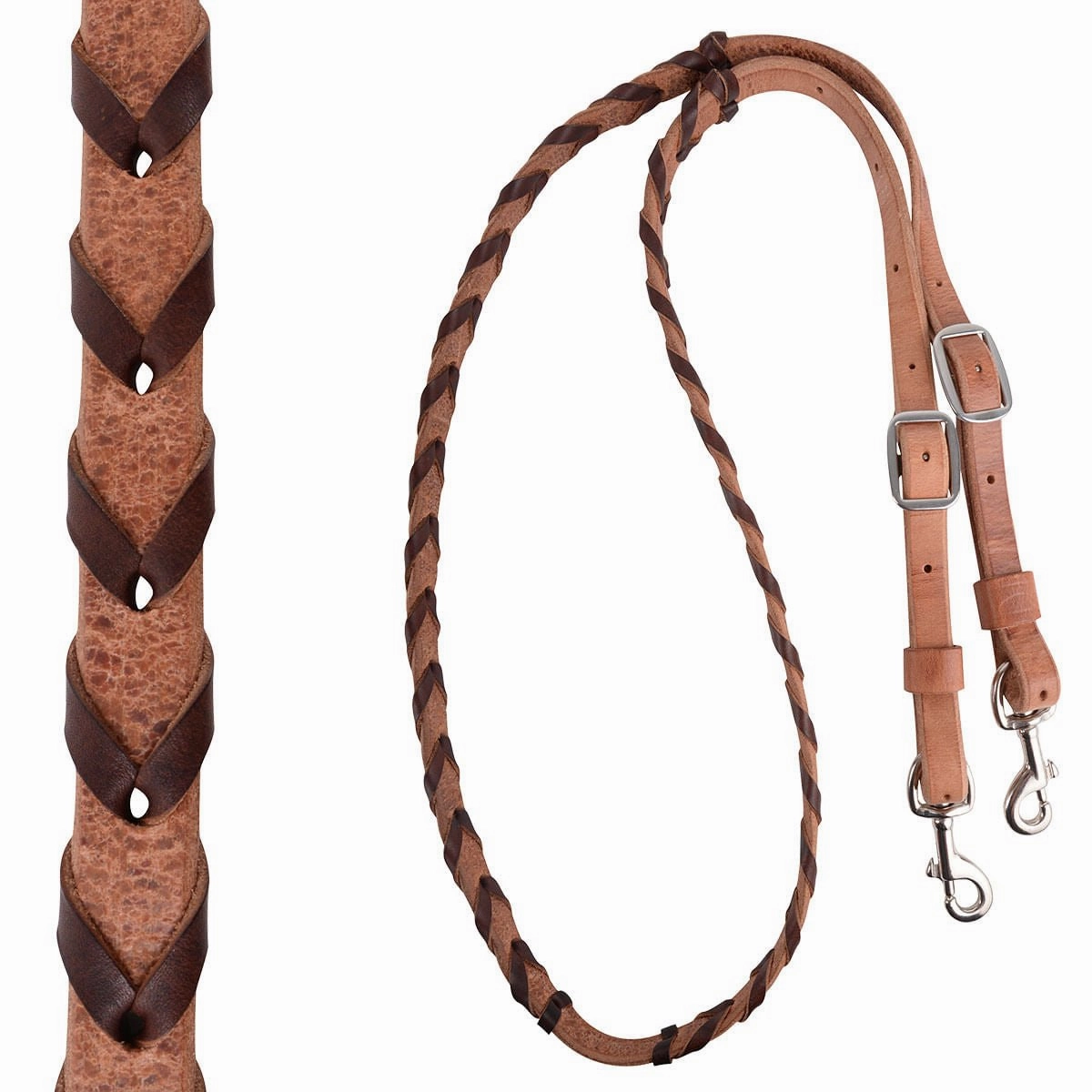 Martin Saddlery Latigo Laced Barrel Rein 3/4-inch Thick Buckle and Keeper Snap Ends, Chocolate cat fur care cat grooming tools cat deshedding brush cat bath kit cat nail trimmer