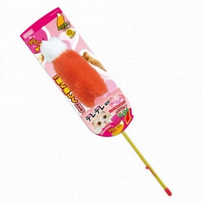Marukan Orange Tail Teaser with Bell Wand Cat Toy cat leash cat bowtie cat hat cat bandana cat costume
