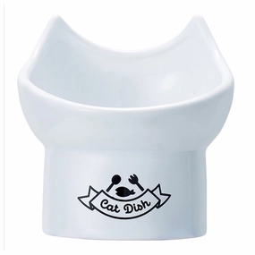 Marukan Tall Ceramic Food Dish Cat Tray (Size 11) cat leash cat bowtie cat hat cat bandana cat costume