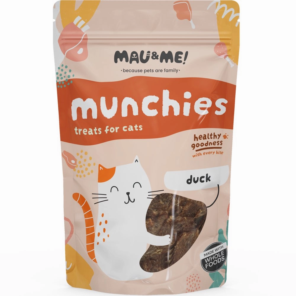 Mau&Me Munchies Duck Air-Dried Grain-Free Cat Treats 60g dog chew toys dog dental chews durable chew toys puppy chew toy bone chew