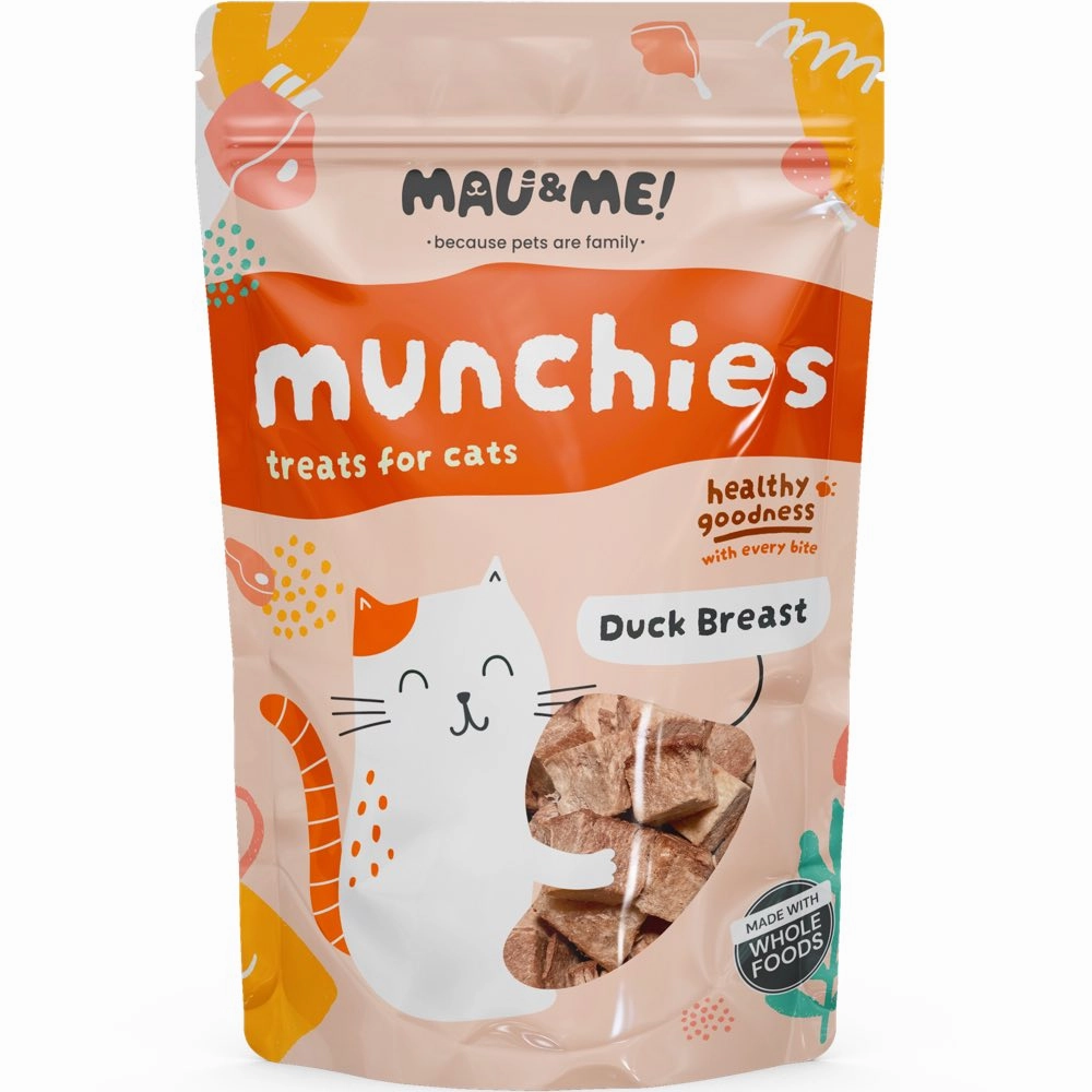 Mau&Me Munchies Duck Breast Freeze-Dried Grain-Free Cat Treats 40g dog chew toys dog dental chews durable chew toys puppy chew toy bone chew