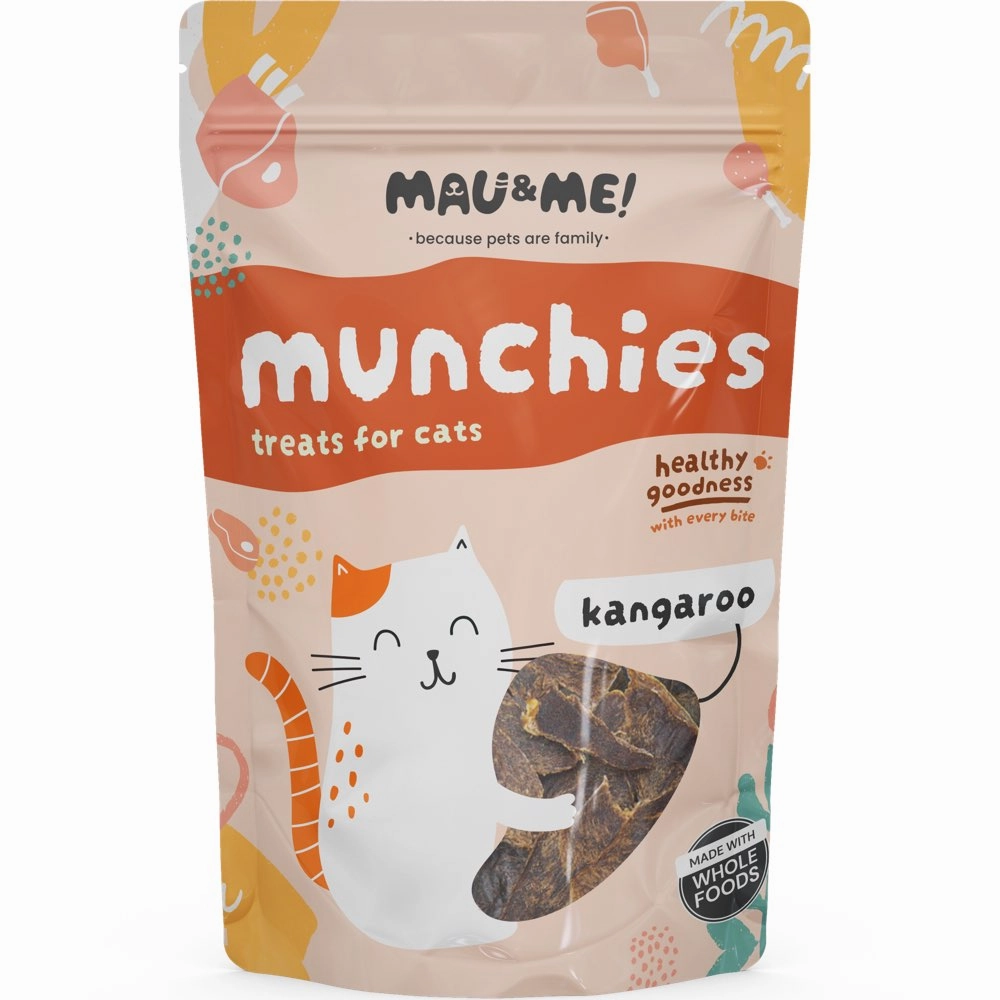 Mau&Me Munchies Kangaroo Air-Dried Grain-Free Cat Treats 50g natural cat food soft cat treats freeze dried cat food organic cat treats indoor cat food