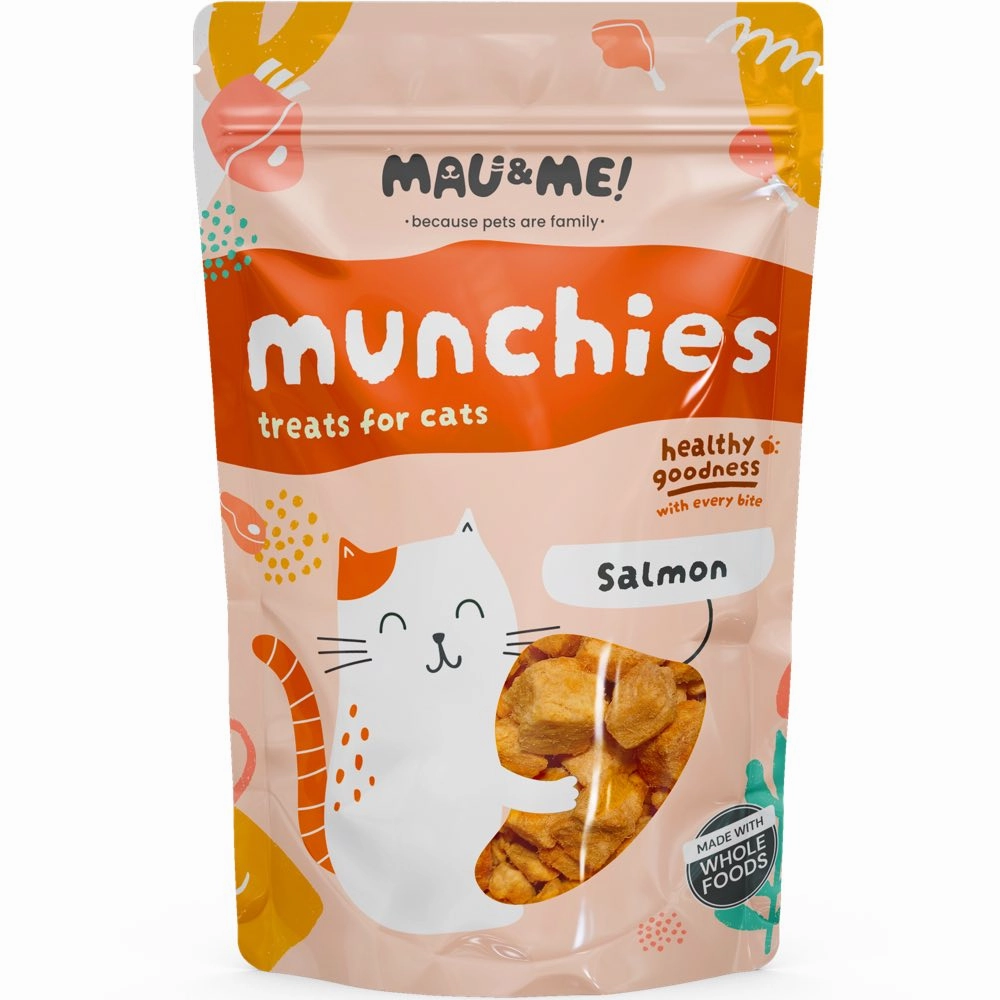 Mau&Me Munchies Salmon Freeze-Dried Grain-Free Cat Treats 40g dog chew toys dog dental chews durable chew toys puppy chew toy bone chew