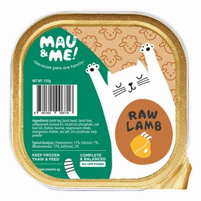 Mau&Me Raw Lamb Frozen Cat Food natural cat food soft cat treats freeze dried cat food organic cat treats indoor cat food