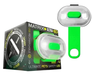 Max & Molly Ultra Bright LED Pet Light - Green dog accessories dog collar dog leash dog bowtie dog backpack