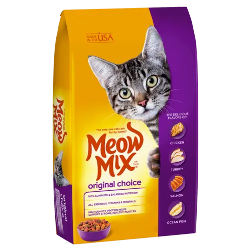 Meow Mix Original Dry Cat Food cat supplies cat house cat tree cat feeder cat collar